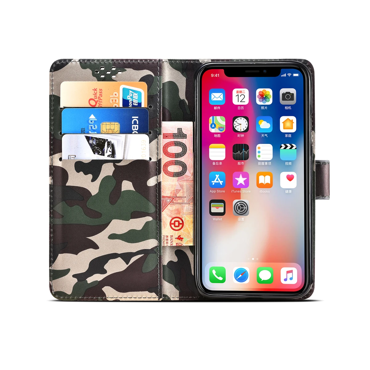 Камуфляж Чехол для Oukitel U20 плюс кошелек держатель карт из искусственной кожи