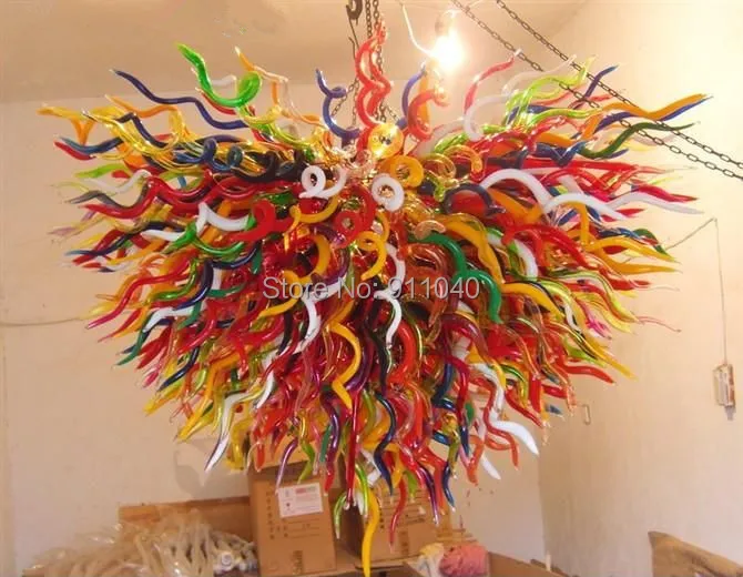 

Free Shipping Amazing Pretty Colorful Glass Lobby Glass Chandelier