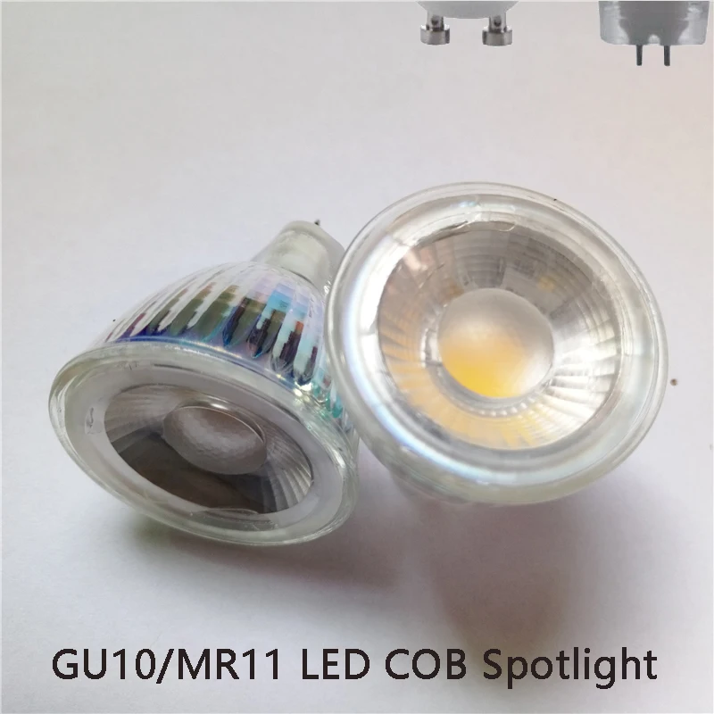 Сверхъяркая светодиодная мини лампа GU10 MR11 COB 7 Вт переменный/постоянный ток 12 В 110