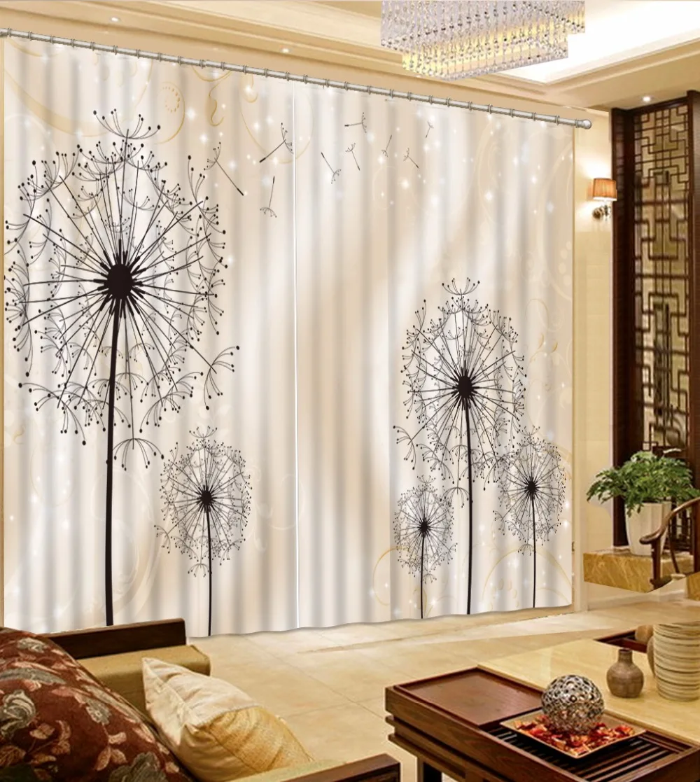 

Blackout Curtain Dandelion Curtains For Lliving room Bedroom Dressing room Window 100% Curtain Blackout
