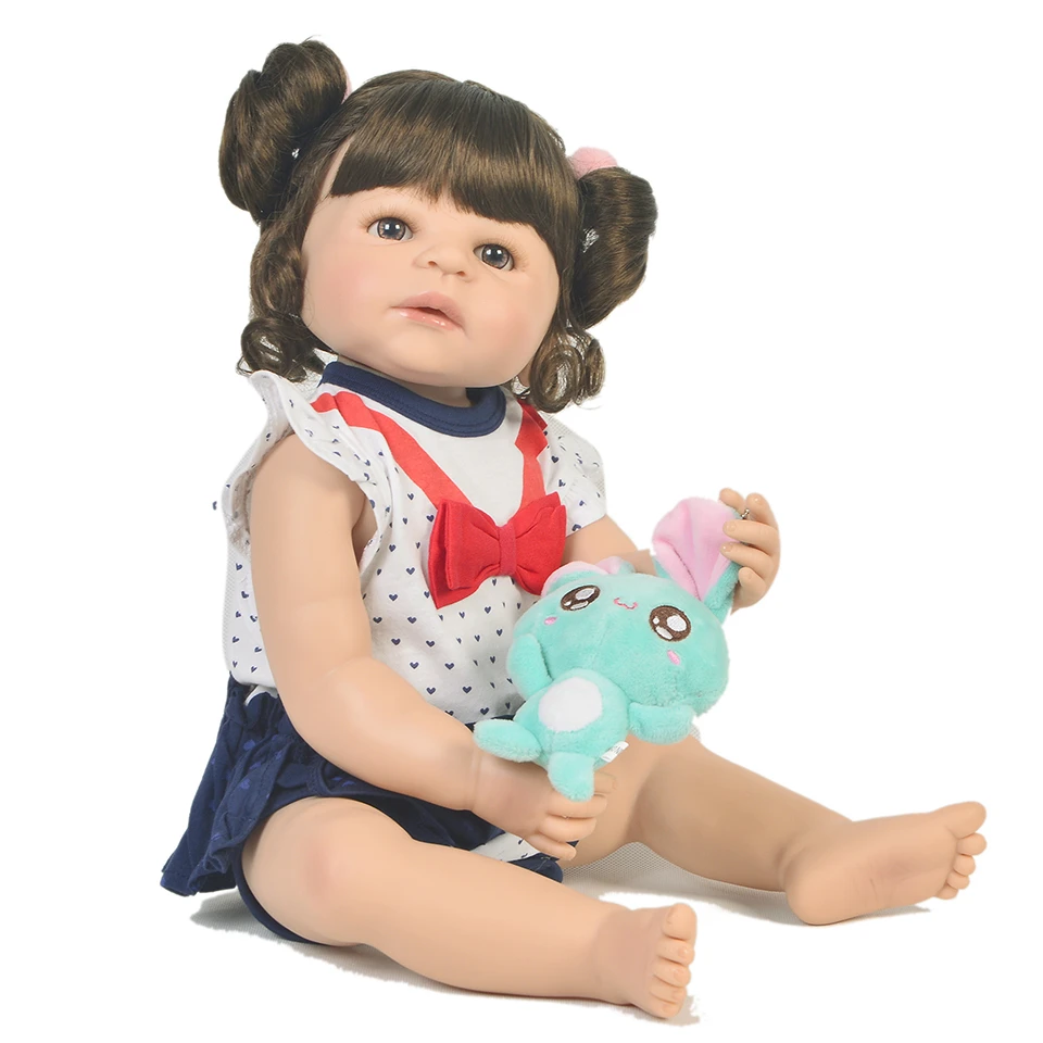 Bebe Кукла reborn 55 см полный силиконовый винил тело куклы для детей подарок младенец