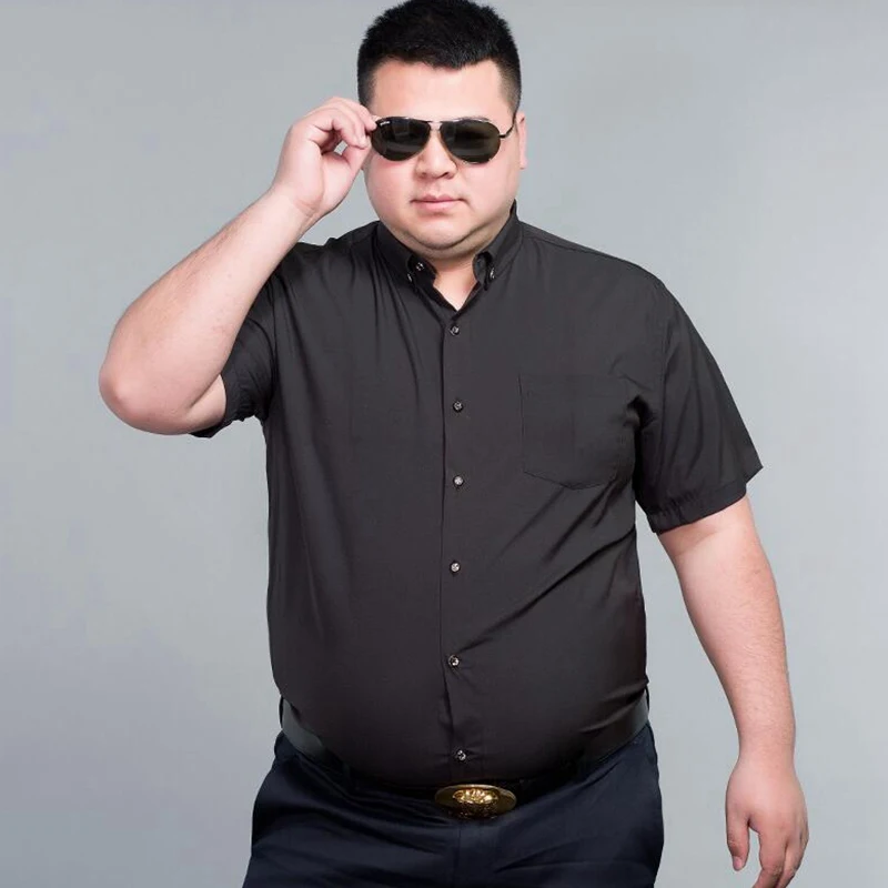 Летняя мужская рубашка с коротким рукавом большого размера 8XL 9XL 10XL 12XL 60 62 64 66 68 70 72