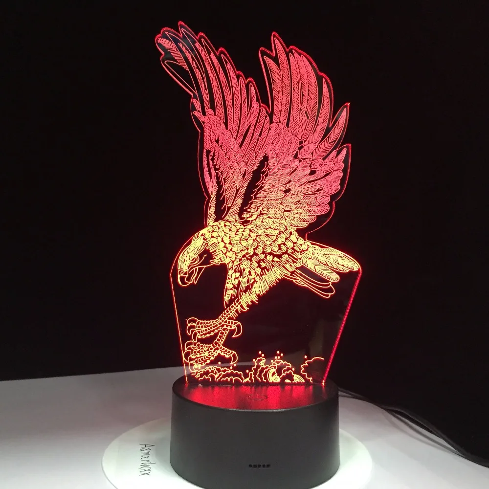 Орел ”из 3D светодиодный светильник 7 цветов RGB домашний декор атмосфера LED ночной