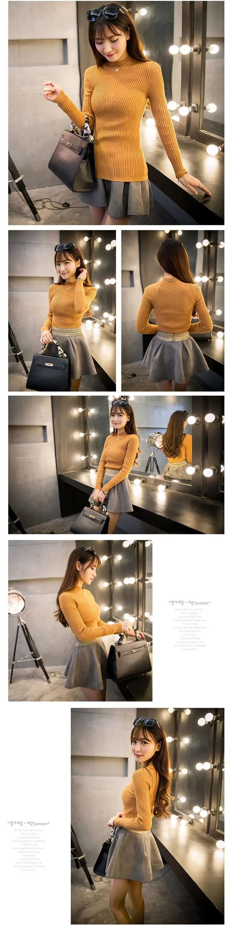 OHCLOTHING Демисезонный модные женские туфли свитер высокие эластичные пикантные узкие теплые плотные дна Элегантный трикотажные пуловеры