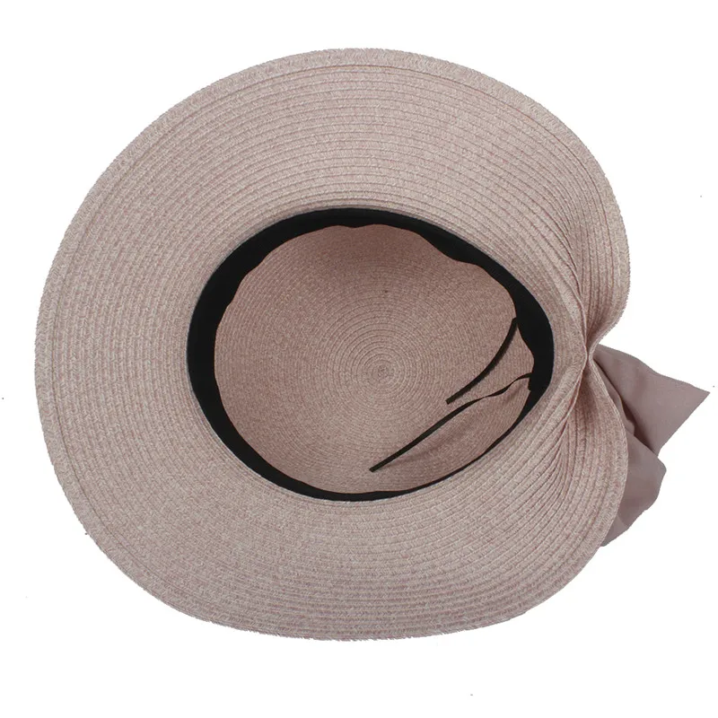 100% соломенная Летняя женская пляжная Солнцезащитная шляпа для элегантной леди
