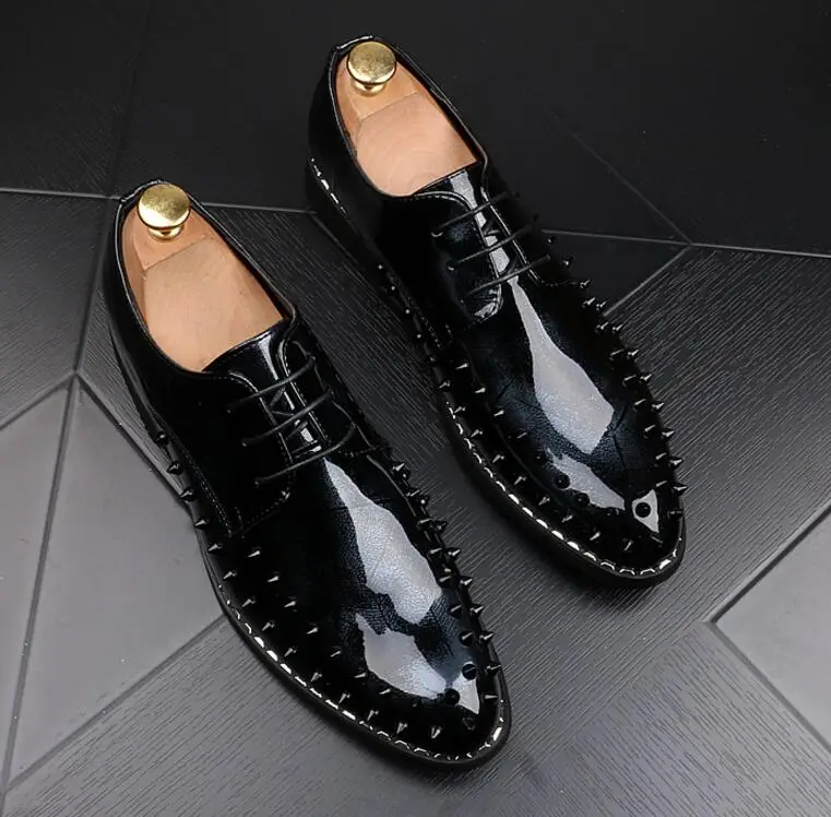 Модная мужская деловая обувь дизайнерские блестящие красные модельные туфли на