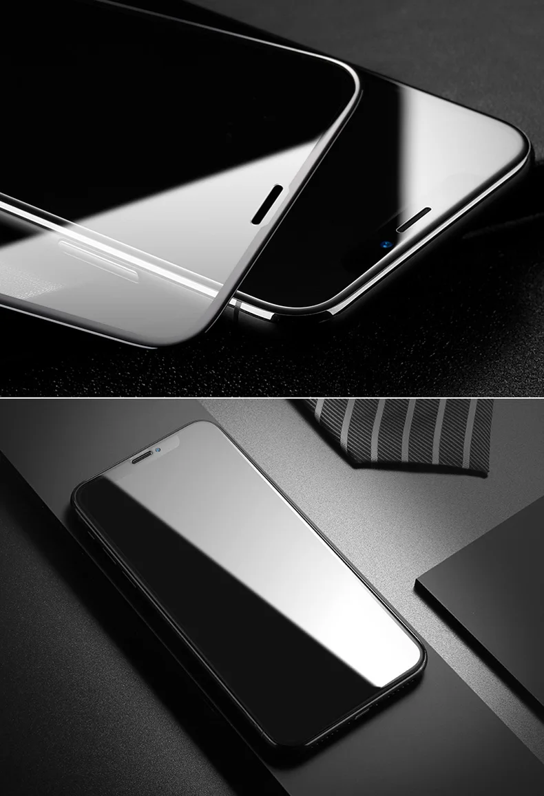 Полное покрытие 11D Закаленное стекло пленка для iPhone 7 8 7plus X XR XS MAX с 9H анти-синий светильник круглый изогнутый край протектор экрана