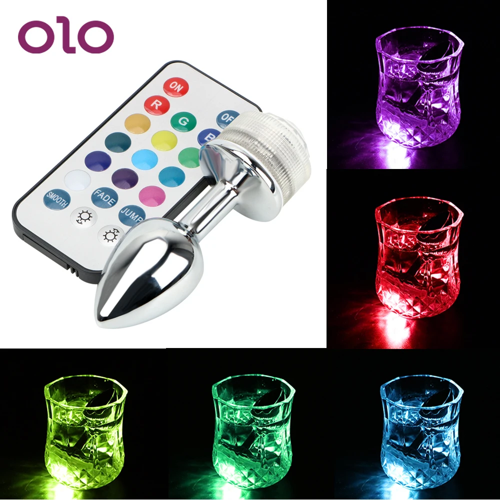 OLO LED Light Metal Anal Plug Stainless Steel Butt Remote Control Sex Toys For Couples Prostate Massager No Vibrator | Красота и