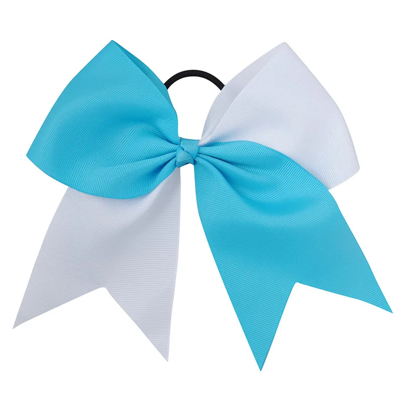 sky blue 7 дюймов Женская лента из корсажа эластичная лента для волос в стиле пэчворк для девочек, банты для волос, галстуки, веревка, жевательные помпоны для чирлидеров, вечерние резинки - Цвет: sky blue