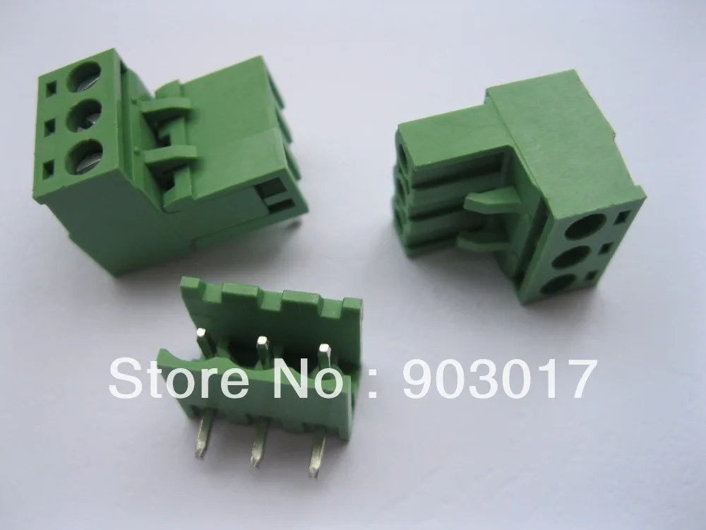 Угловой 3way/pin 5 08 мм винтовой клеммный блок Разъемный тип зеленый 180 шт. в партии |