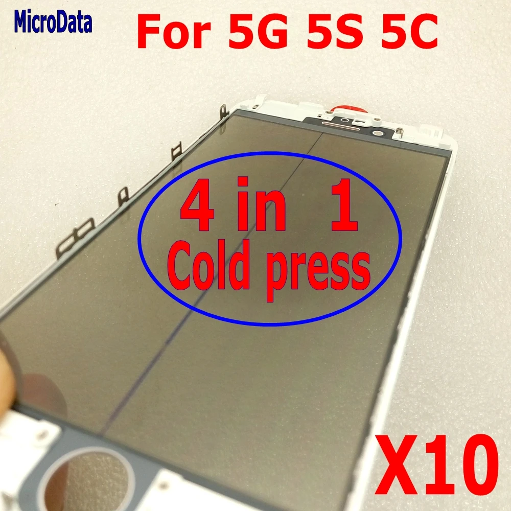 Переднее внешнее стекло с рамкой для iPhone 5 5s 5c SE поляризатор пленки Оса 4 в 1 Ремонт