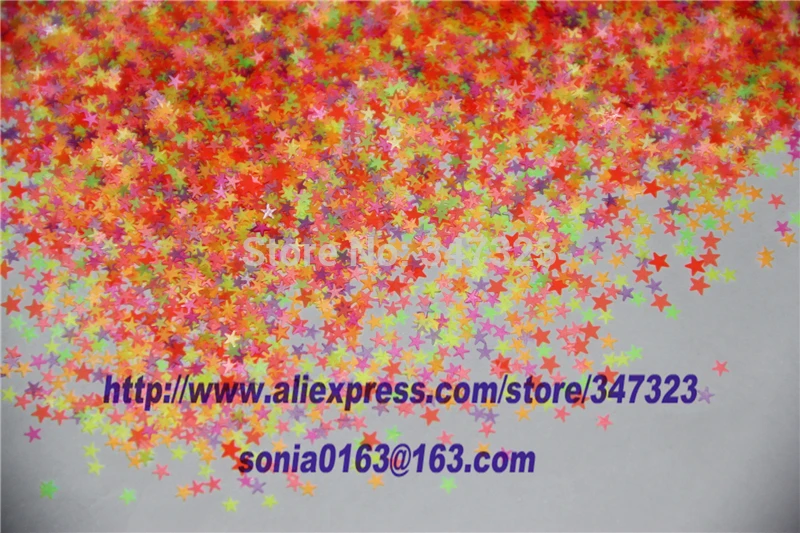 SN250 89 A Mix 2 5 мм неоновый цвет стойкий к растворителям блеск в форме звезды для лака