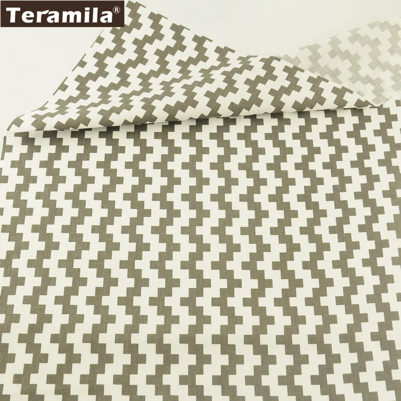 Хлопчатобумажная ткань Teramila с геометрическим принтом квадратный дизайн