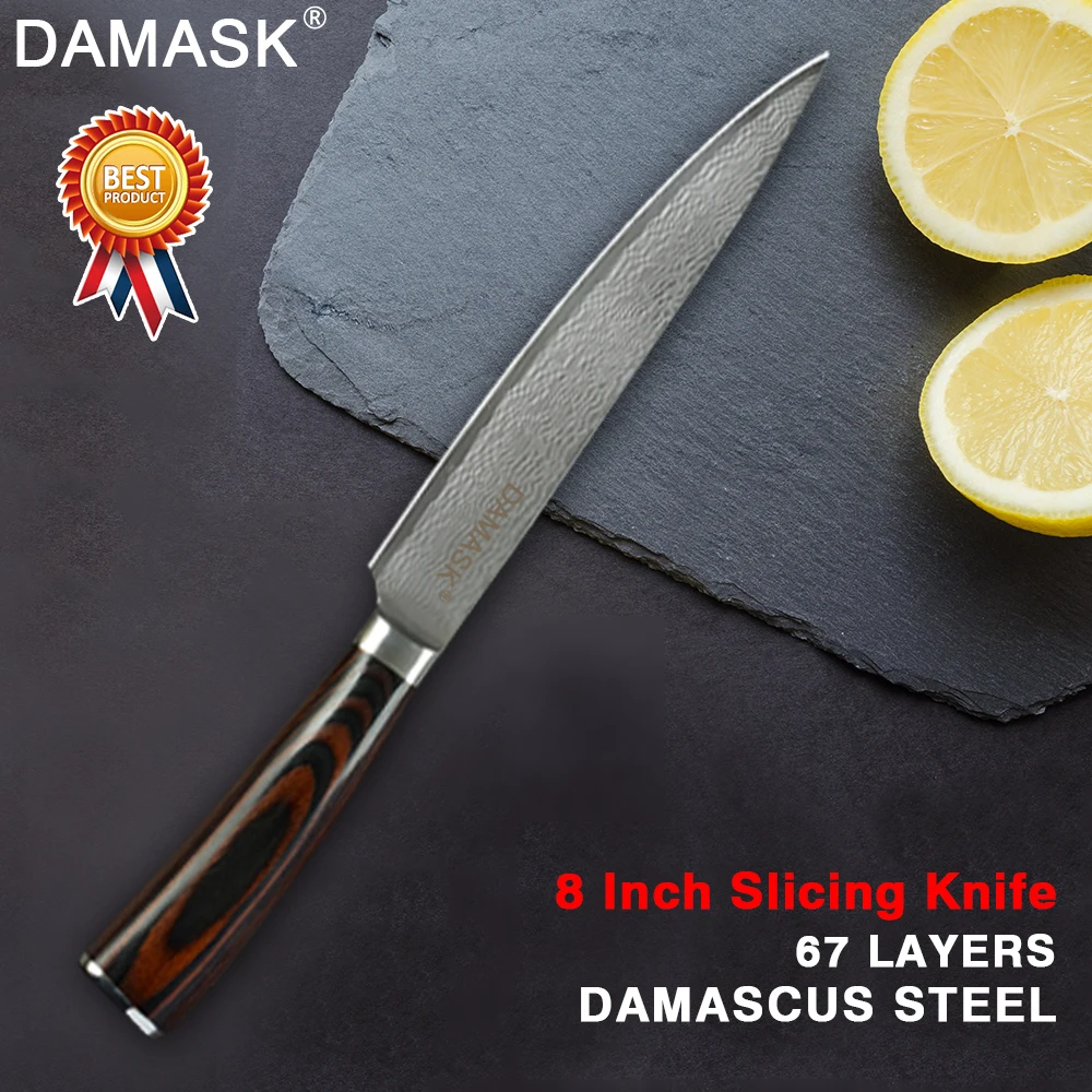 Damask Фрукты Утилита измельчения сантоку нарезки шеф повара кухонный нож