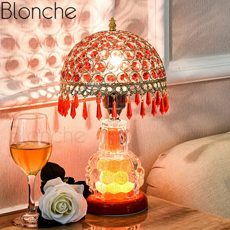 Нордическая современная Хрустальная настольная лампа в форме тыквы настольный