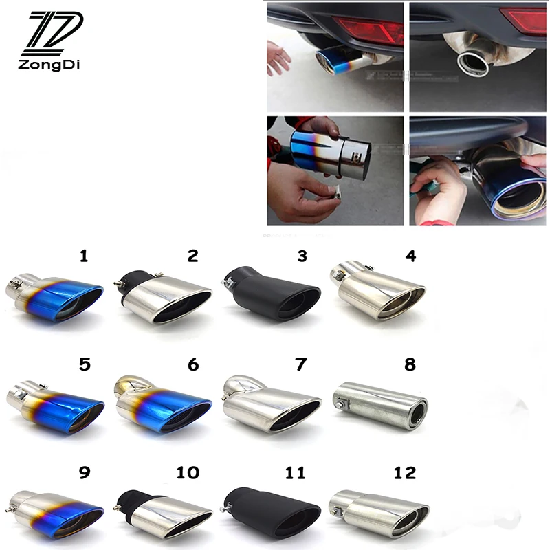 Универсальная автомобильная выхлопная труба ZD для Toyota Honda Nissan Infiniti Mitsubishi Suzuki Subaru