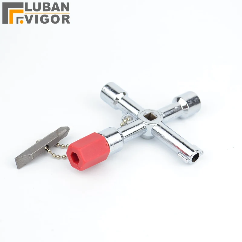 Многофункциональный треугольный ключ для шкафа управления лифтом с отверткой