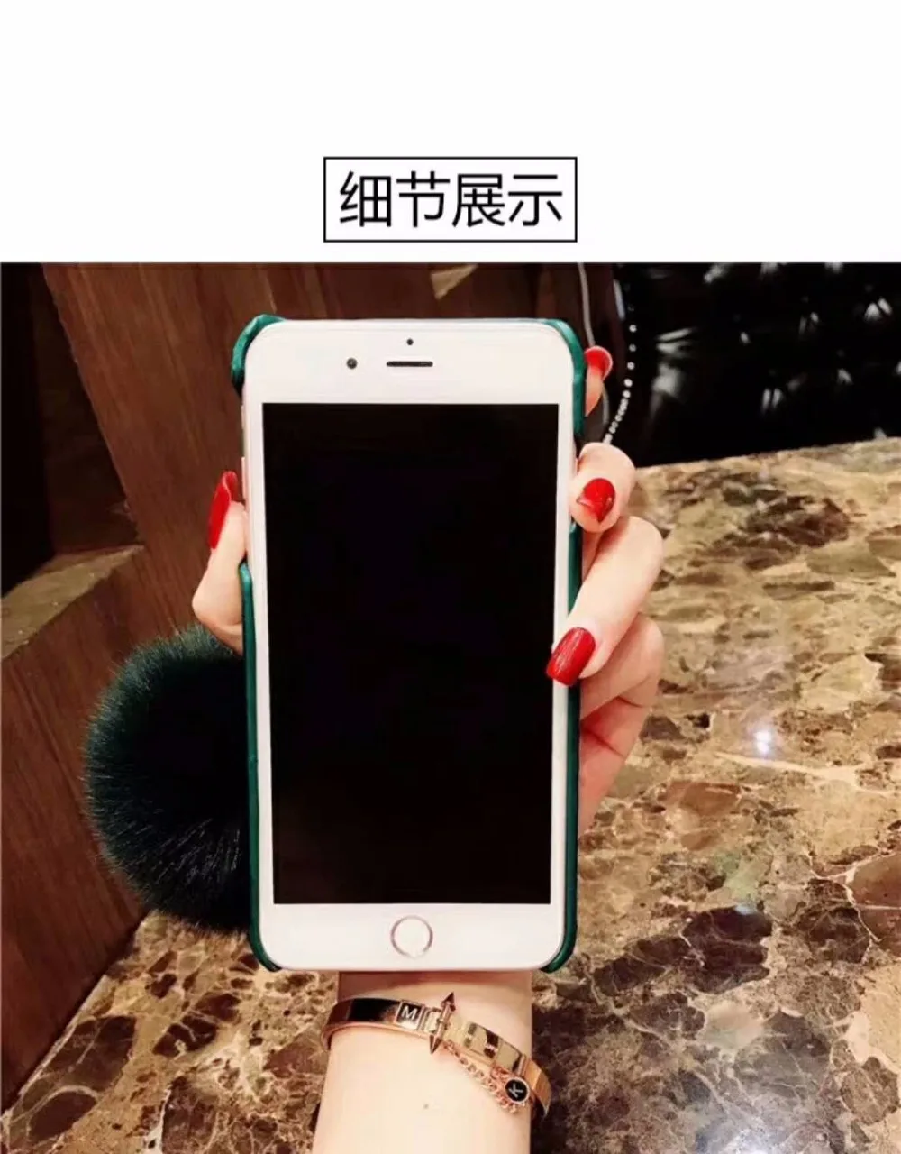 Zmasi Крокодил текстуры Пластик cell чехол для iphone 8 7 Plus Наручные Цепи меховые Жесткий