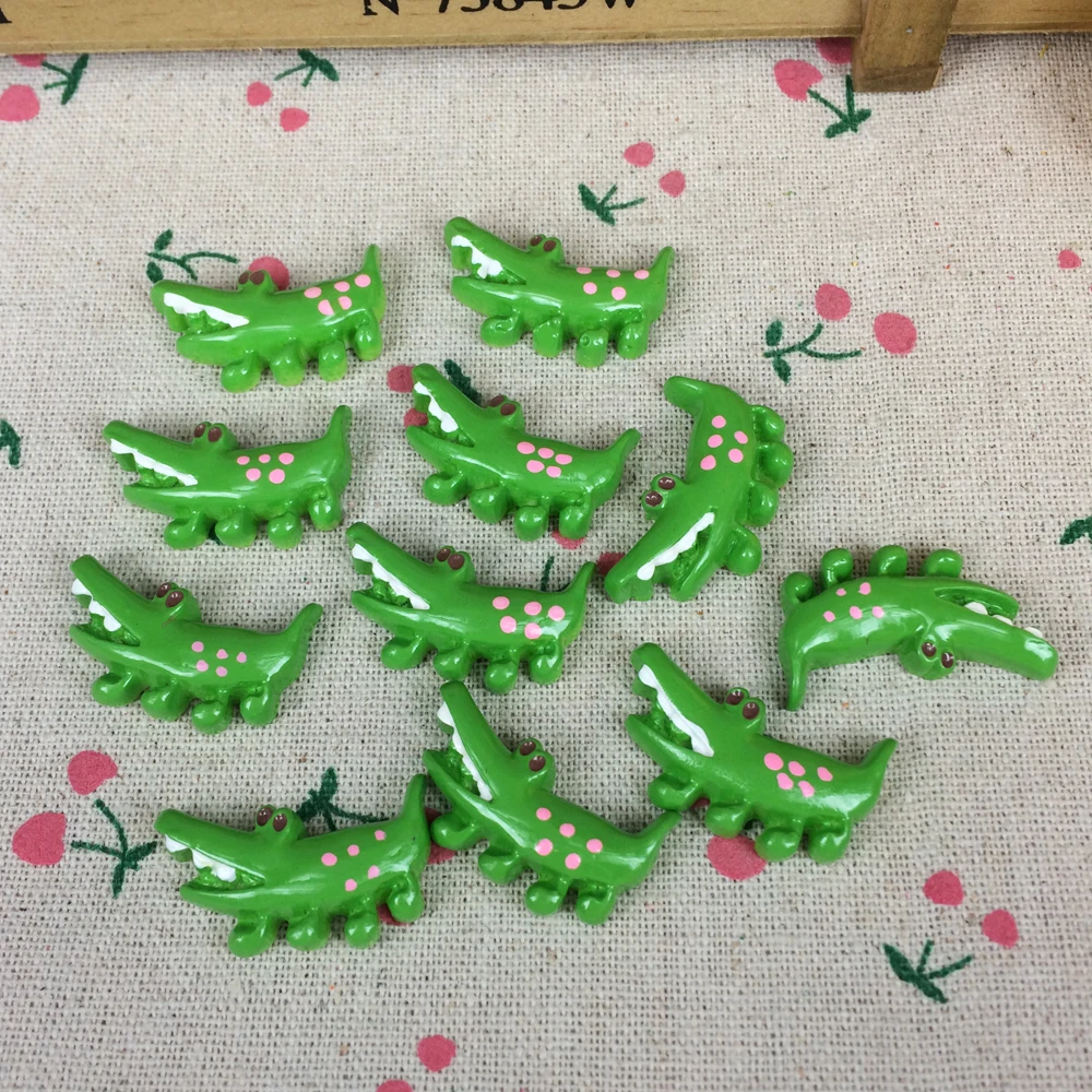 10 шт. Кабошон из смолы с плоским основанием мультяшный крокодил сделай сам