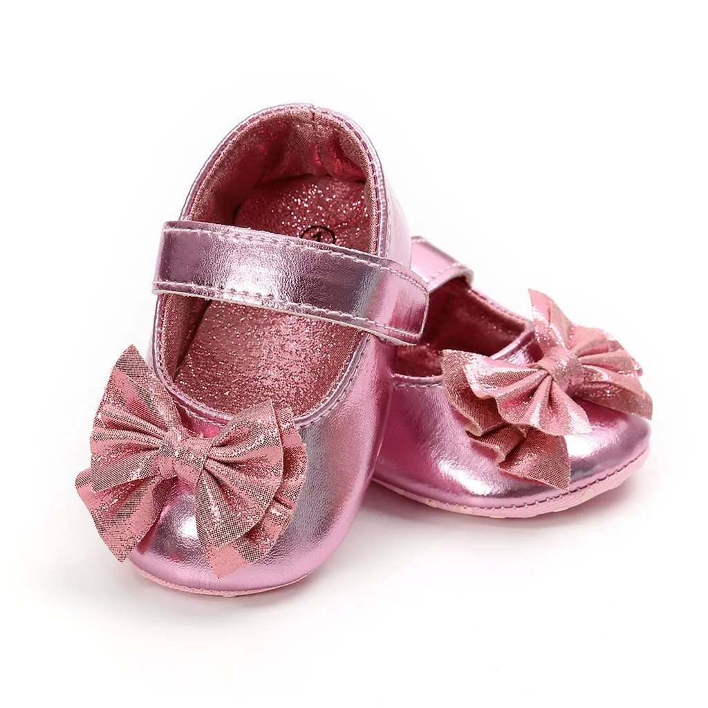 Мягкая обувь SAGACE из искусственной кожи для маленьких девочек с блестящими
