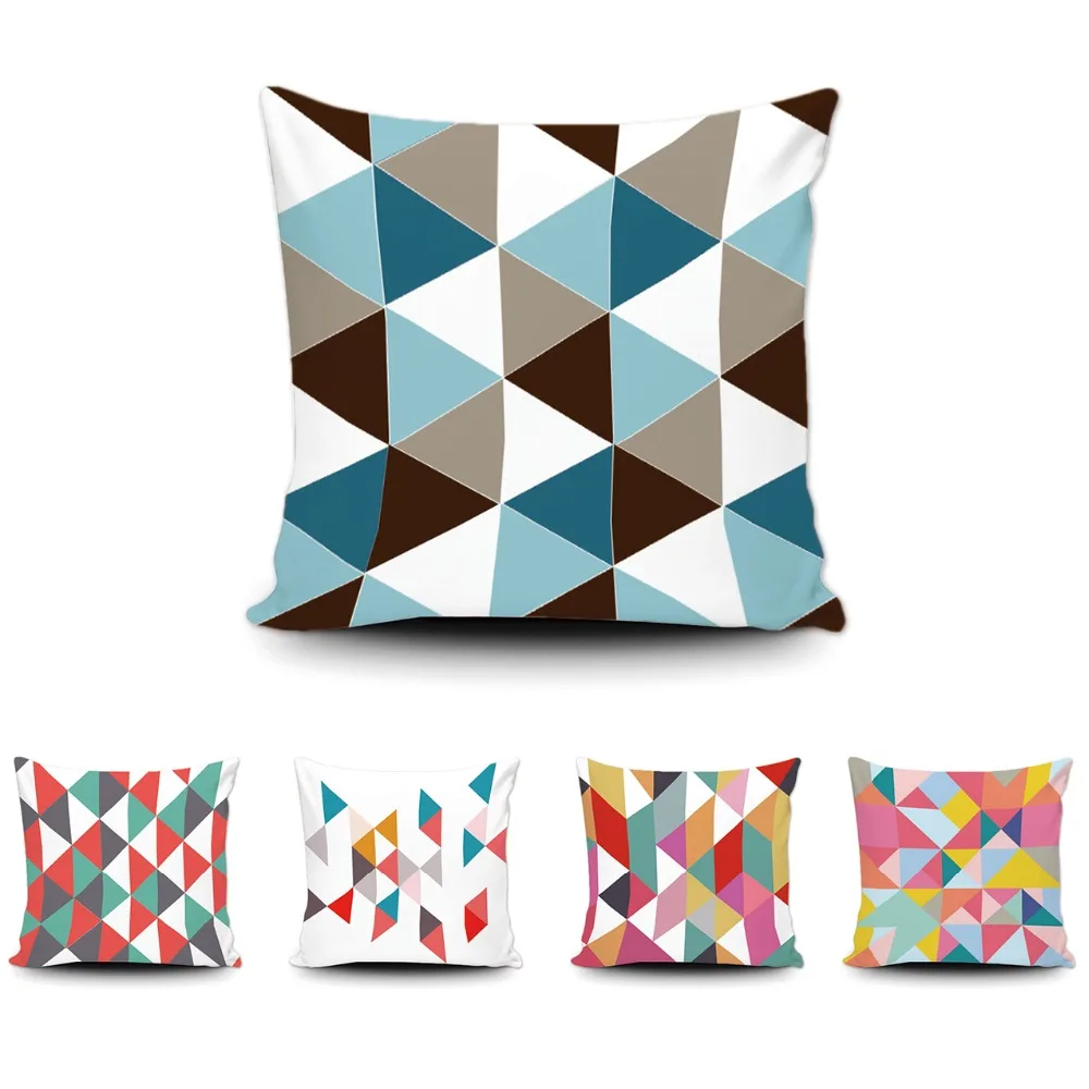 Винтажный декоративный чехол для диванной подушки с геометрическим рисунком