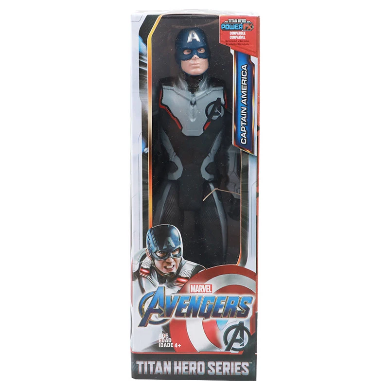 New captain with box 30 см Marvel Мстители 4 конечная игра игрушка танос Халк человек паук Железный человек Тор Росомаха Черная пантера Веном фигурка ребенка - Цвет: New captain with box