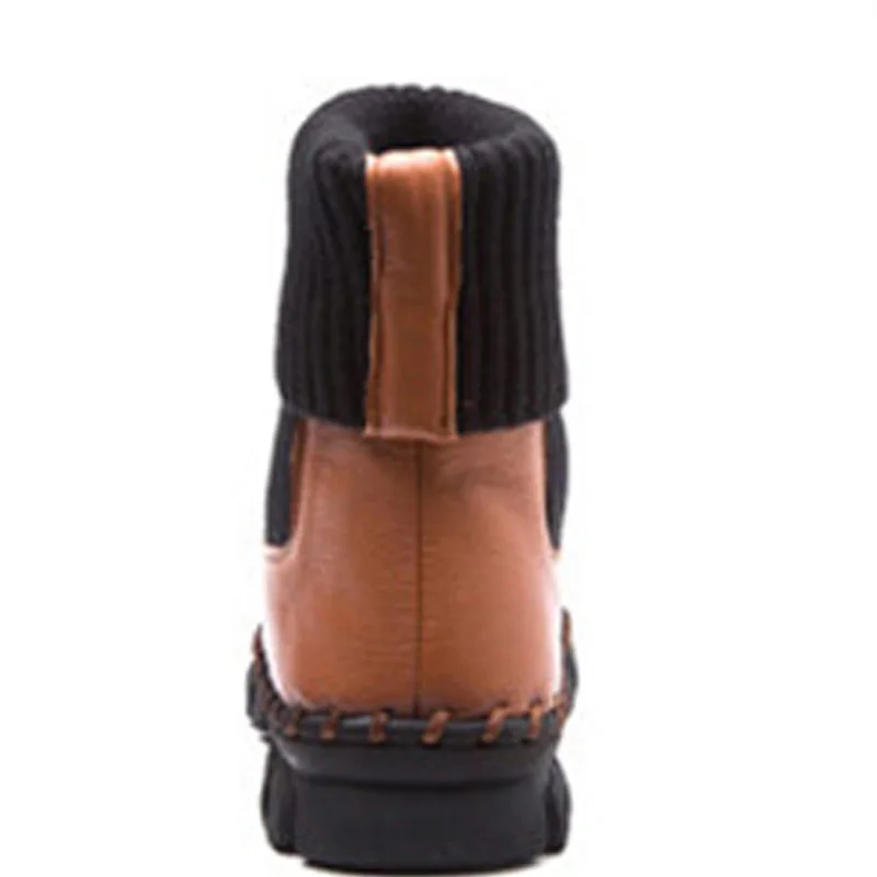 

YAERNI New 2021 Women Winter Ankle Boots Handmade Velvet Flat With Boots Shoe Comfortable Casual Shoes Women Snow Boots