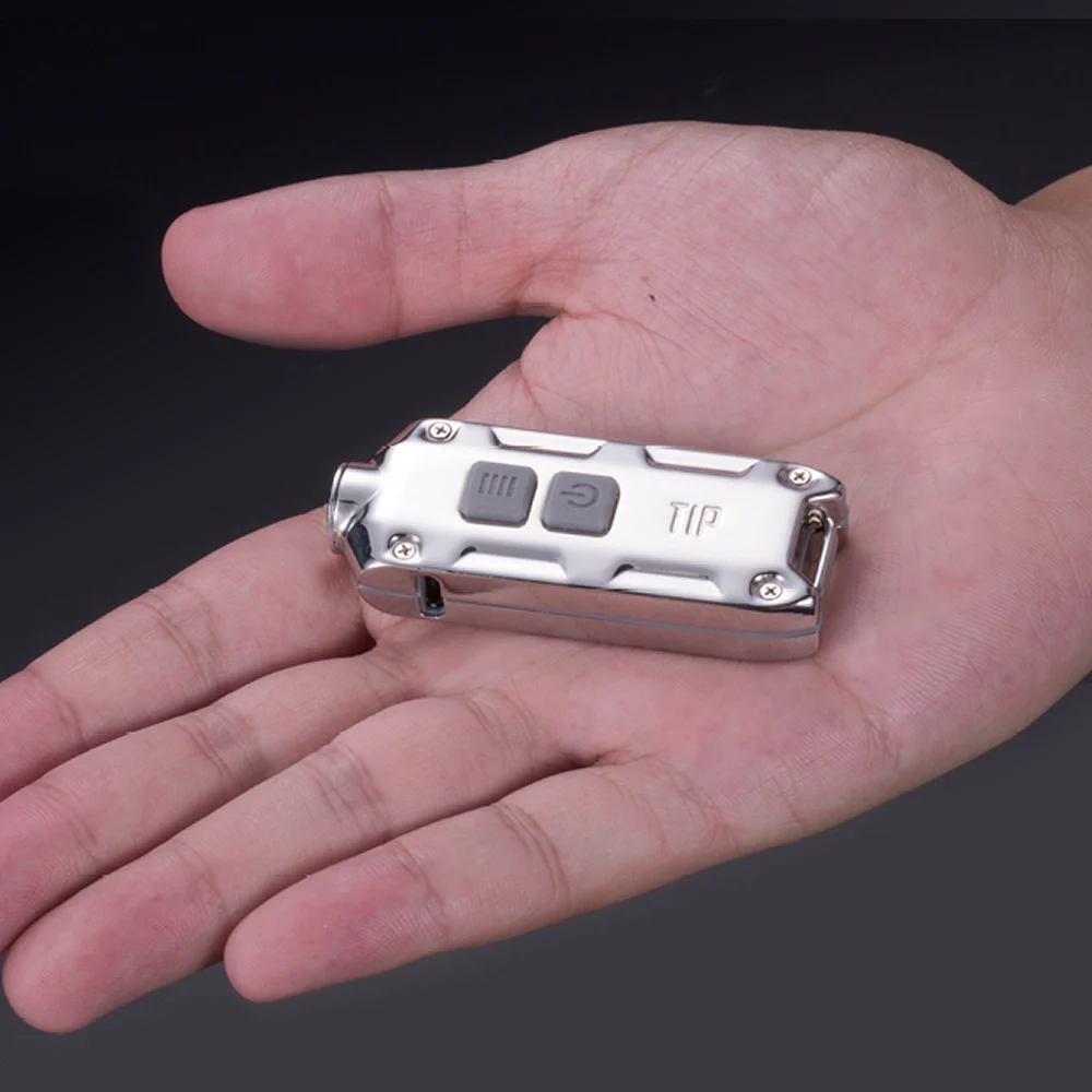 TOPSALE NITECORE USB TIPSS металлический брелок из нержавеющей стали свет + зажим для