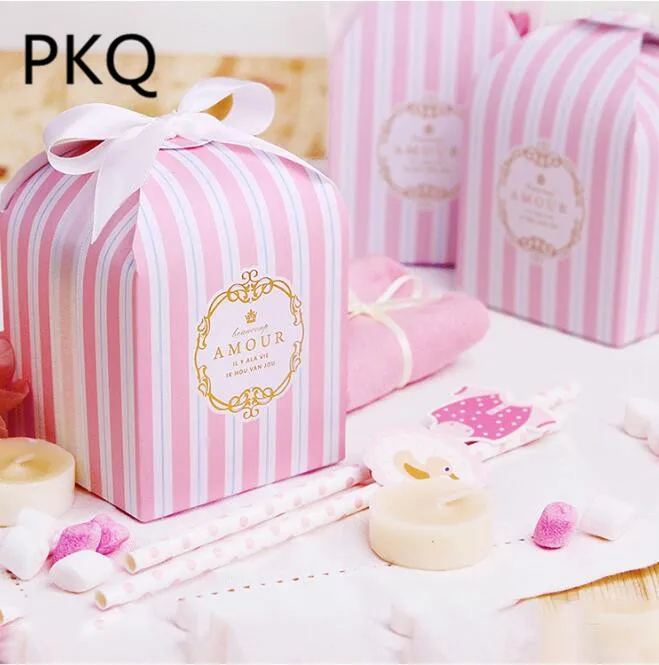 8*8*8 см розовая/серая/синяя Свадебная подарочная коробка для гостей картонная еды