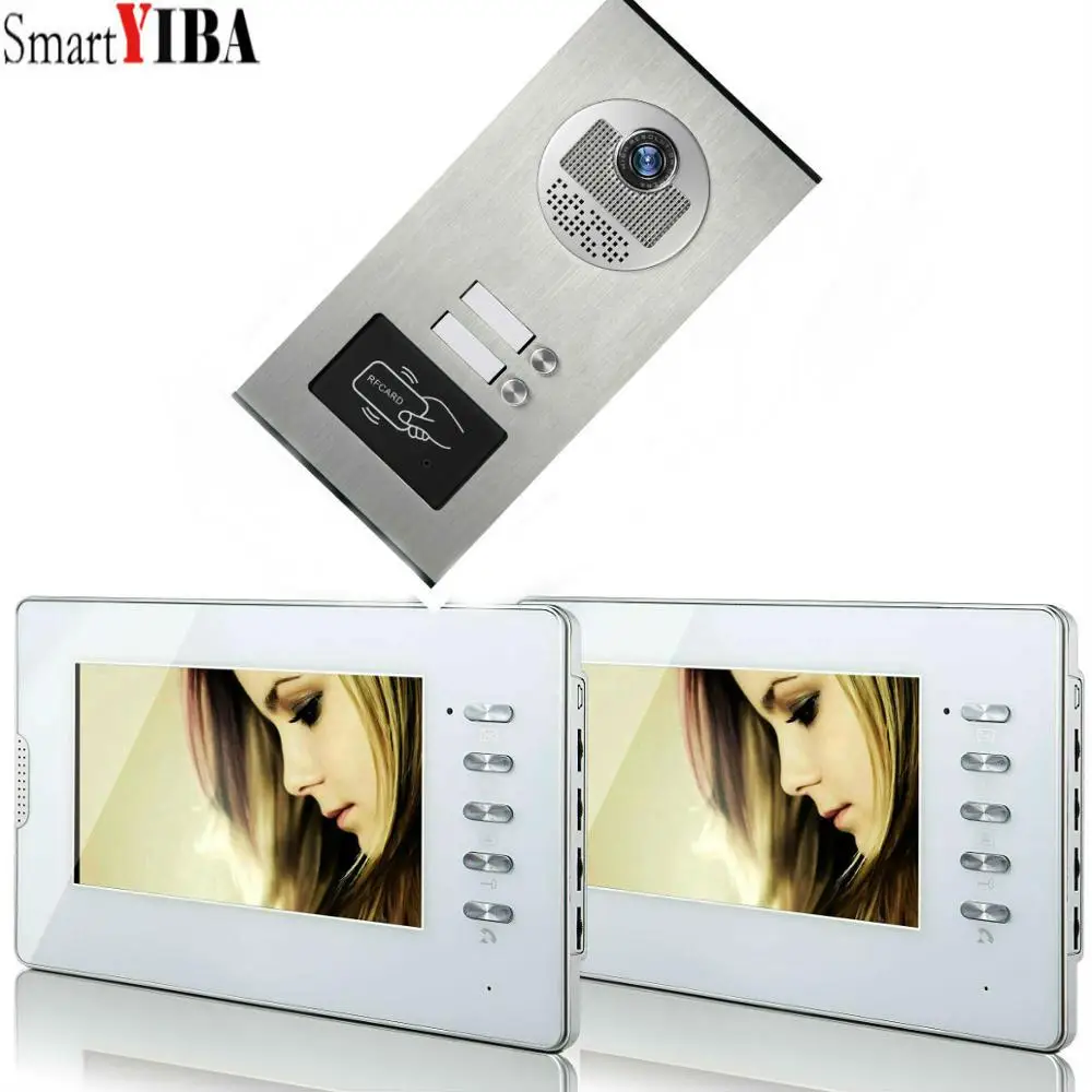 Система видеодомофона SmartYIBA s 2 7-дюймовая система RFID HD 700TVL дверной звонок камера |