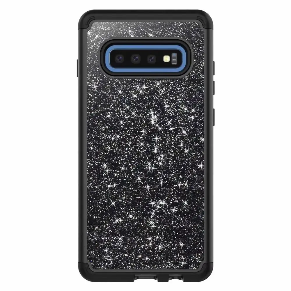 Black Милый блестящий чехол для samsung Galaxy S9 S10 Plus Note 9, роскошный блестящий чехол-бампер, защитный чехол для телефона Galaxy S10E - Цвет: Black