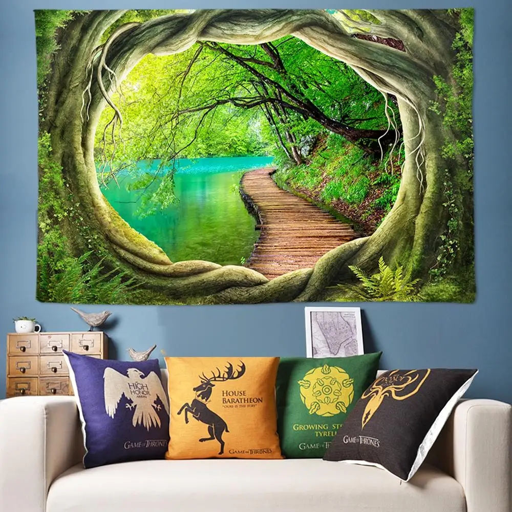 

Tree Hole 3D Art Hippie Tapestry Bohemian Decor Indian Mandala Tapestry Wall Hanging Psychedelic Wall Tapestry Boho Wall Fabric