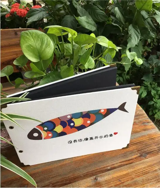 I Am A Fish 29 7*21 см горизонтальный льняной фотоальбом ручной работы 20 листов