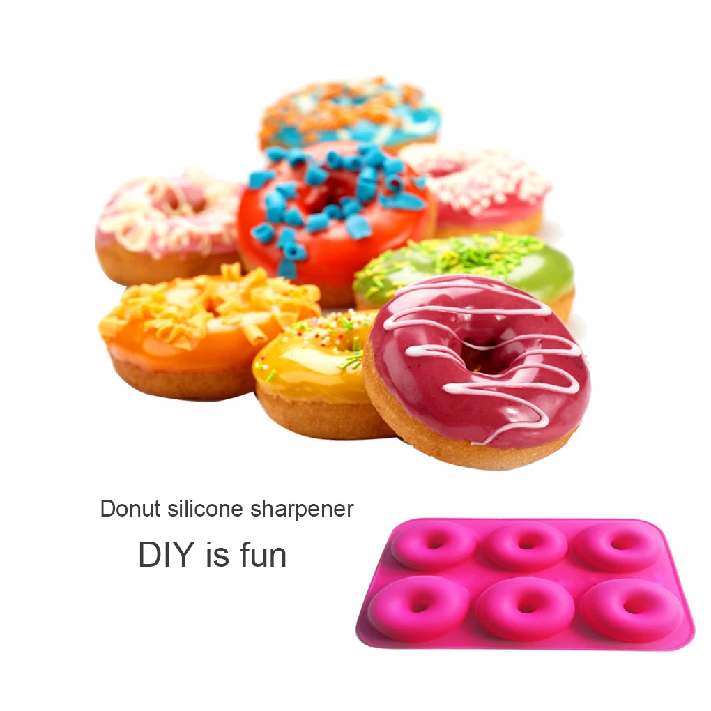 Elenxs Doughnut Mold 6-Grids Donut Baking Pan Mould Non-Sticky Cake Cookie Silicon Kitchen Tools Hot |