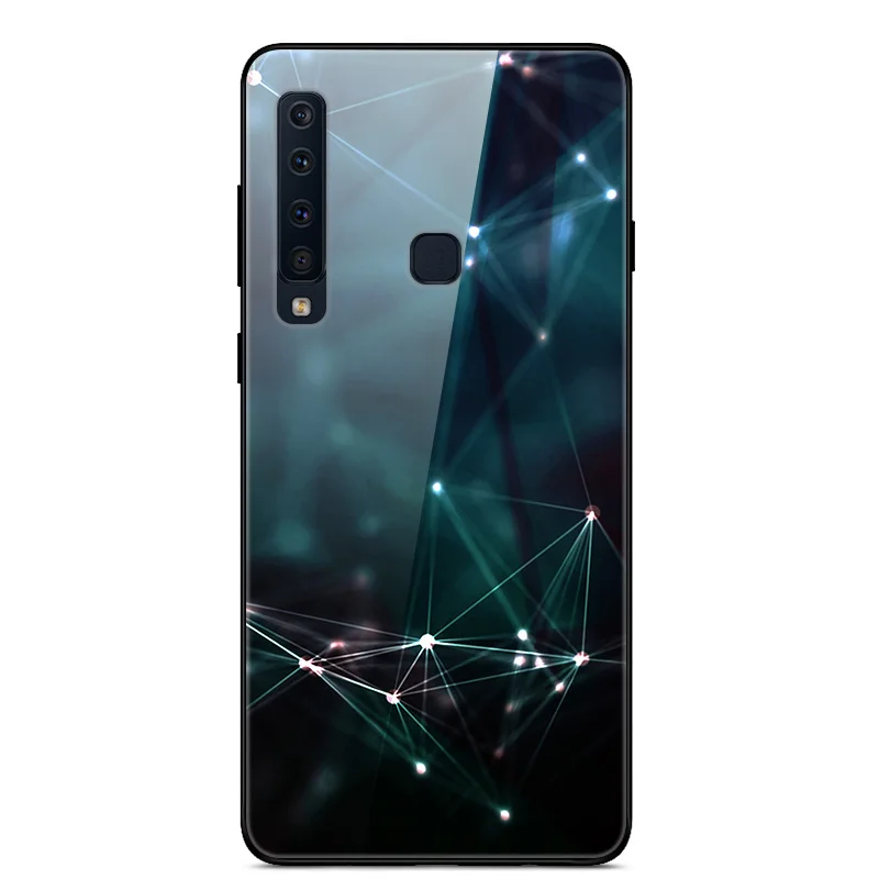 Чехол из закаленного стекла для samsung Galaxy A9, чехол с планетой космосом, стеклянный чехол на заднюю панель для samsung A9 A920F A920 A9S, чехол