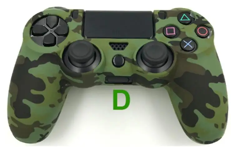 Камуфляжный силиконовый гелевый резиновый мягкий чехол для Dualshock 4 Playstation 4 PS4 Pro Slim - Цвет: D
