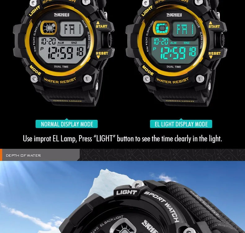 SKMEI спортивные часы для мужчин хронограф обратного отсчета шоковая система оповещения мода сопротивление воды цифровые наручные Relogio Masculino