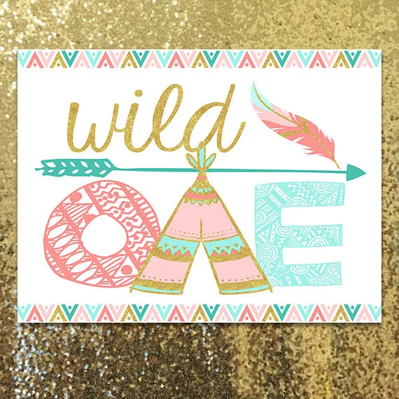Для девочек надпись Wild One перо наряд для первого дня рождения розового цвета и