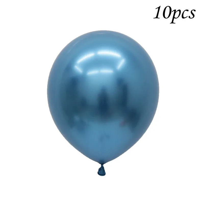 blue Золотые, серебристые металлические латексные воздушные шары корона с надписью «Happy Birthday» воздушные шары со звездами и сердечками на свадьбу, день рождения, Детские вечерние украшения - Цвет: blue