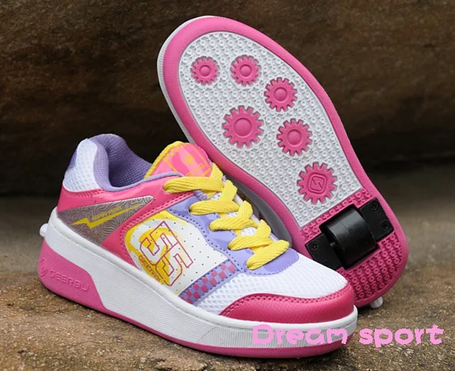 New Wheels Shoes Fashion Children Net Fabric Breathable Girls Roller Boys Automatic Skates Kids Sneakers | Детская одежда и обувь