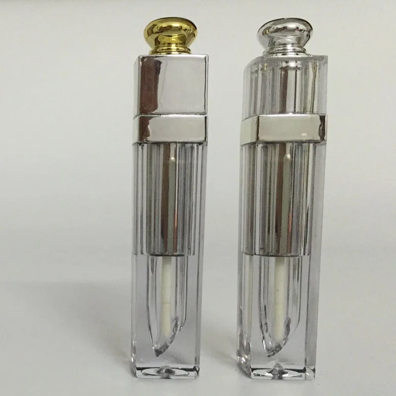 Флакон для губ пустой элегантный прозрачный золотистый розовый 6 шт.|lipgloss tube|empty