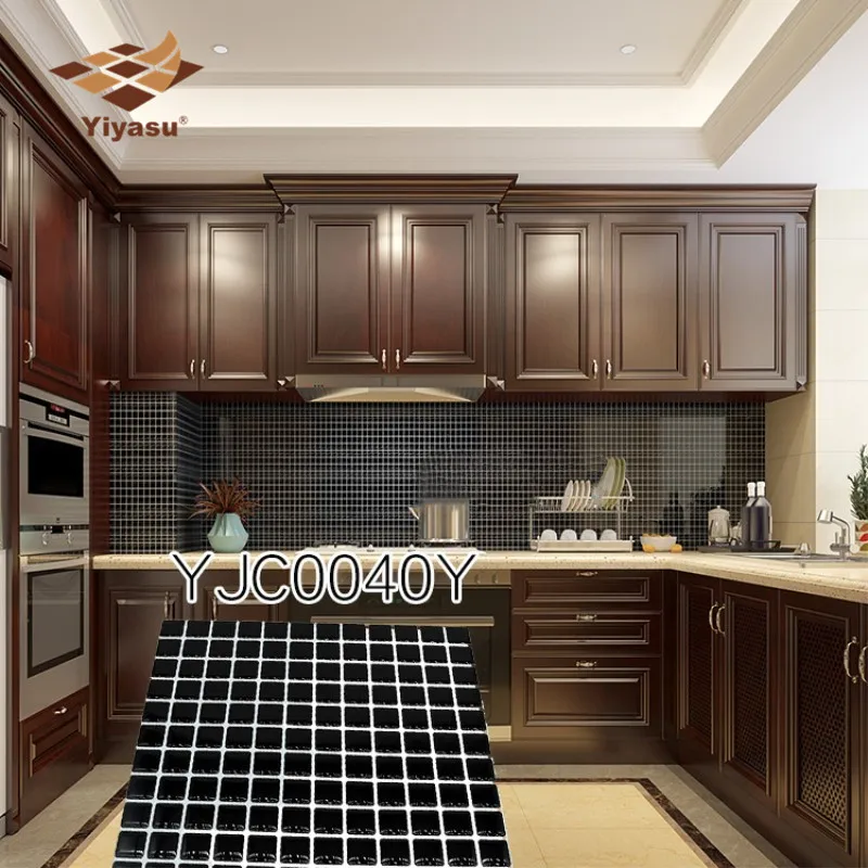 3D DIY самоклеющиеся черные и белые мозаичные плитки щитка стены стикеры винил