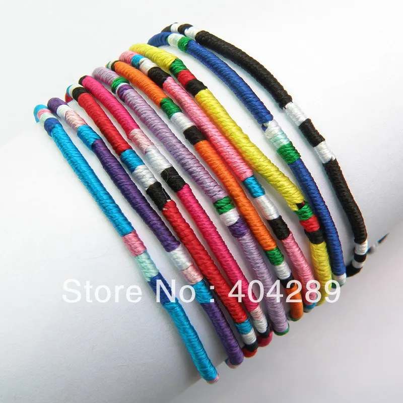 Фото Оптовая продажа 120 шт смешанные цвета макраме шелк ручной работы браслет дружбы