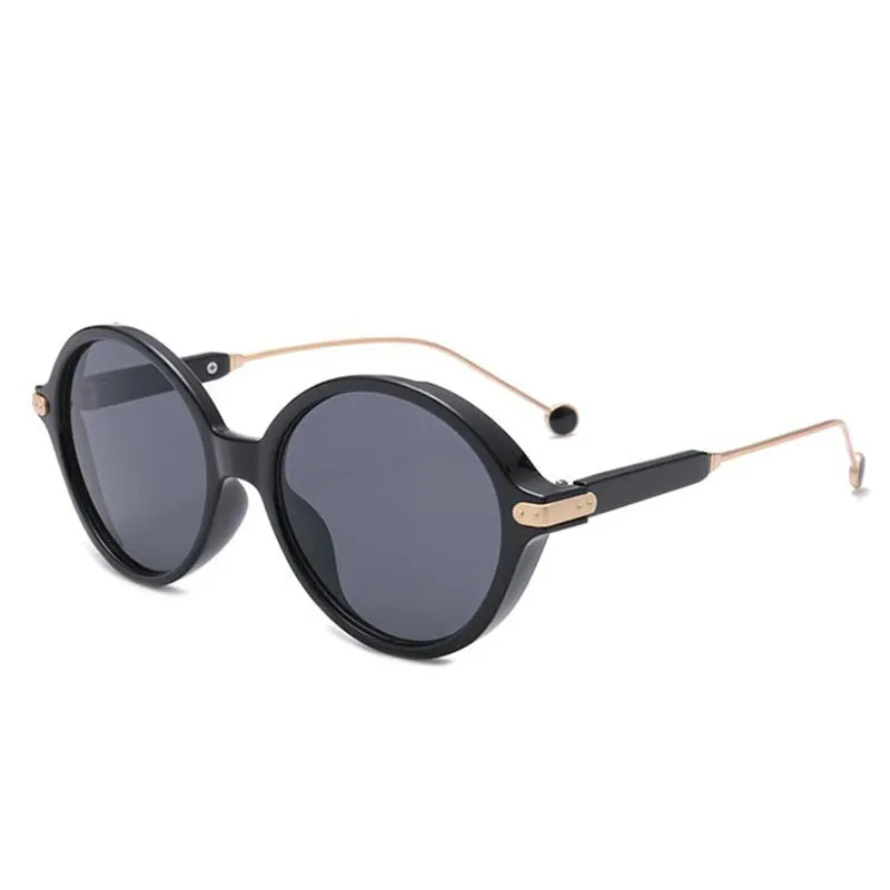 2018 Retro punk Sunglasses Women Men Round Metal Frames Sun Glasses Gold Punk Gothic Eyewear UV400 with box FML | Аксессуары для