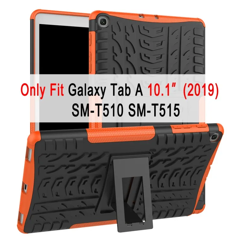 SM-T510 orange Чехол для samsung Galaxy Tab A 10,1 SM-T510 SM-T515 T510 T515, тонкий Силиконовый противоударный чехол-подставка+ пленка+ ручка - Цвет: SM-T510 orange