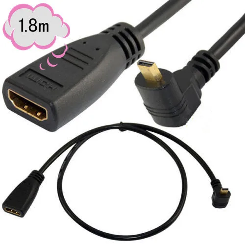 Вверх угол микро HDMI папа к Женский адаптер конвертер Короткий кабель 1080P| |