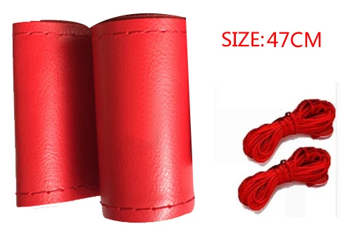 47CM RED BACANO большой чехол на руль для грузовика RV micro fiber Кожаный Автомобильный руль оплетка прочный 47 см Индивидуальный размер - Название цвета: 47CM RED