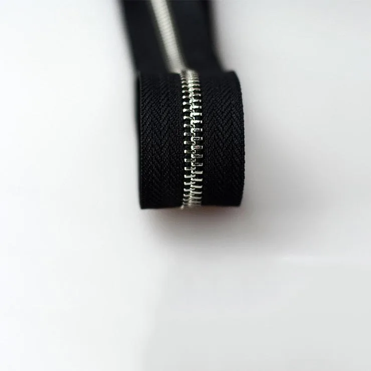 silver Экологически чистая 5# металлическая молния для шитья DIY застежка-молния спортивное пальто одежда открытые молнии Одежда Аксессуары для одежды - Цвет: silver