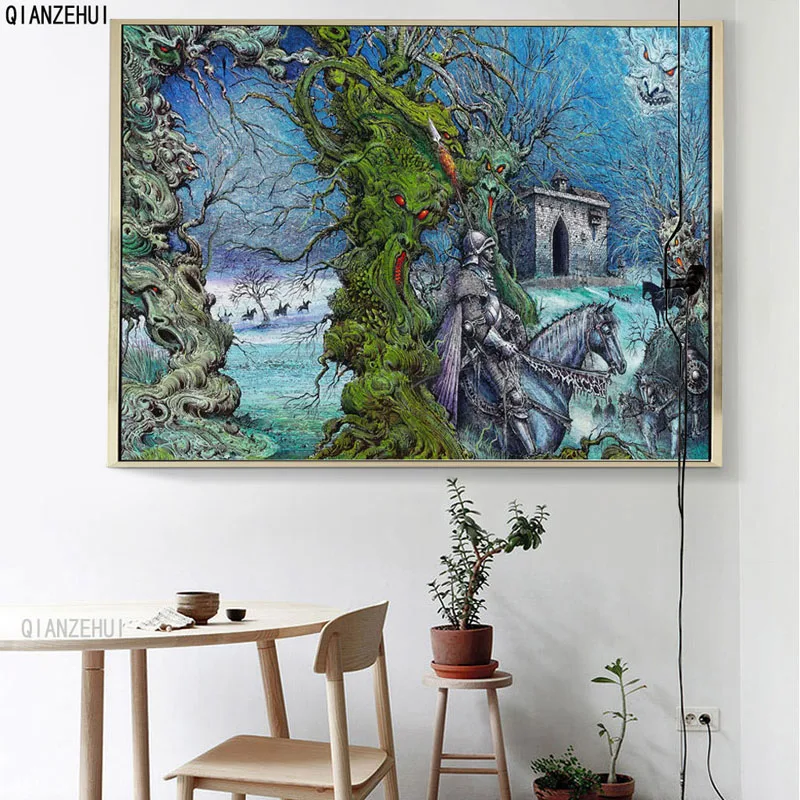 QIANZEHUI DIY Стразы пластиковые поделки картина Алмазное дерево демон квадратная