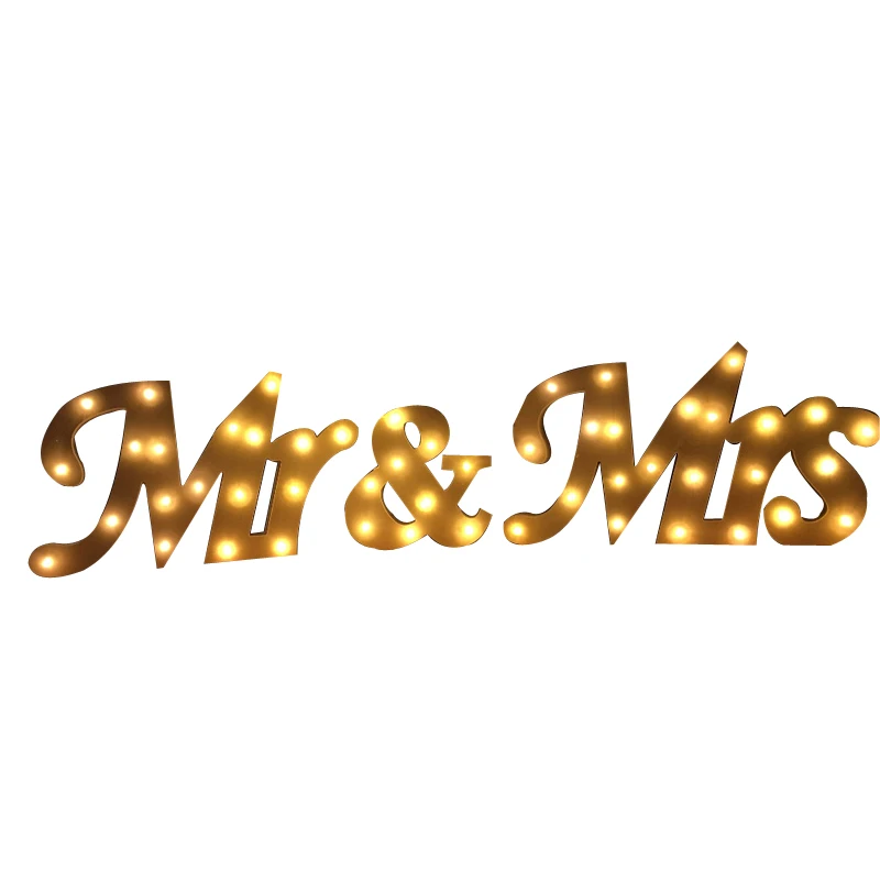 Свадебные светодиодный светильник для письма &quotMR &amp MRS&quot свадьба и ночник